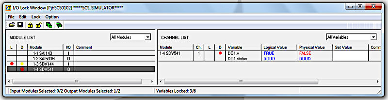 Рис. I/O Lock Window: слот 4 канал 1 разлочен и заблокирован