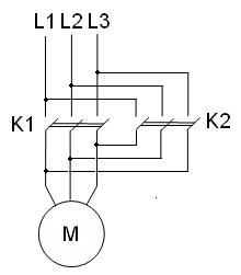 Схема реверсивного пускателя электродвигателя